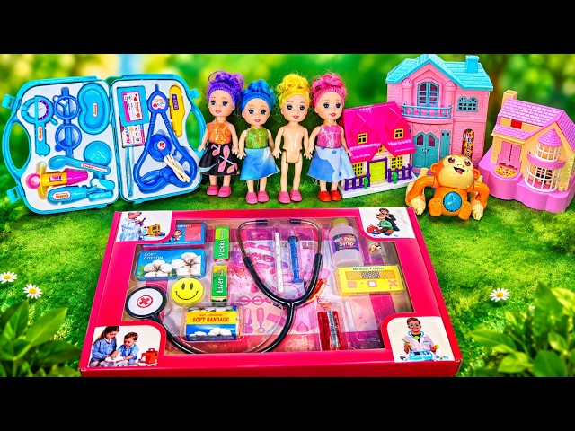 Doctor set toy unboxing mini doll house satisfying with asmr kitchen playset ajjou toys is live