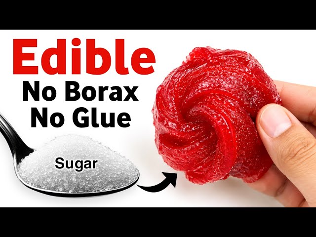 How to make No Glue No Borax Sugar Edible Slime at home easy [ASMR]