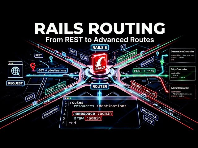 Rails Routing Explained: RESTful APIs, Resources, Namespaces & Advanced Routes | Rails 8 #viral #fyp