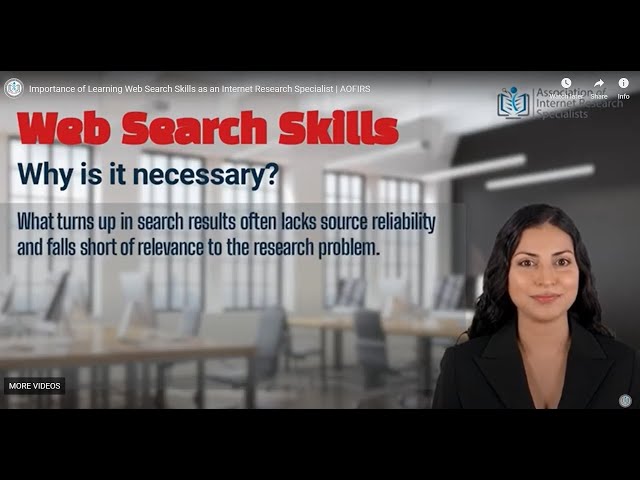 Importance of Learning Web Search Skills as an Internet Research Specialist | AOFIRS