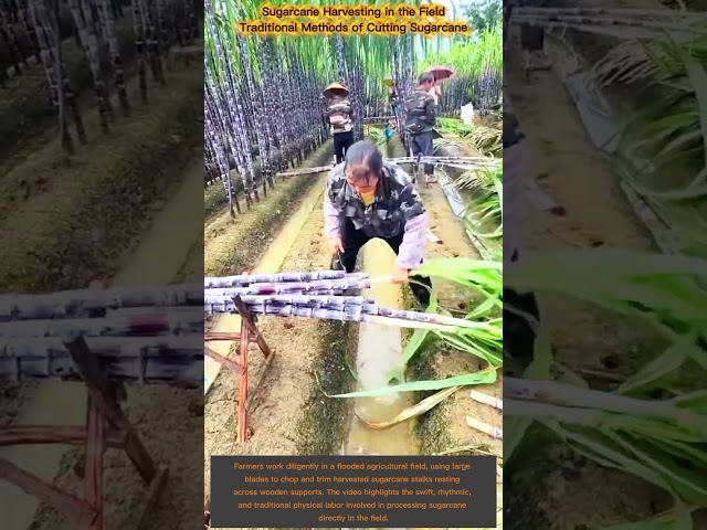 The Art of Traditional Sugarcane Harvesting | Hardworking Farmers in Action!