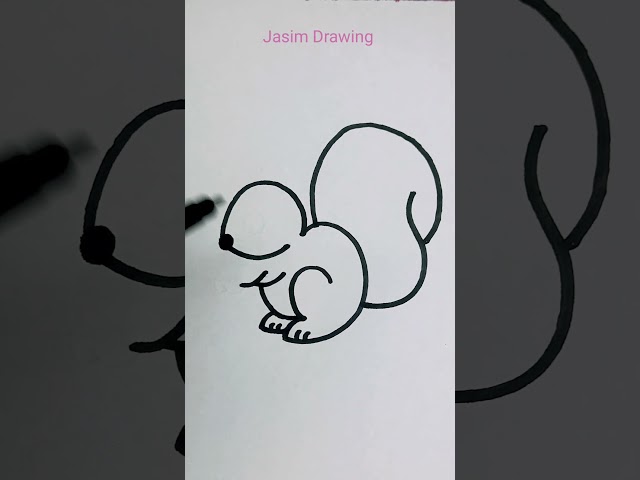 Squirrel 🐿️ drawing from 3 number #drawing #art #jasimdrawing