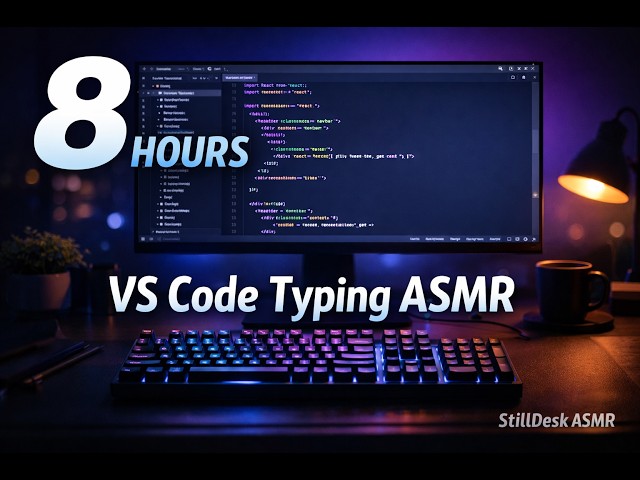 8 Hours of Pure VS Code Typing ASMR | Mechanical Keyboard (No Talking)
