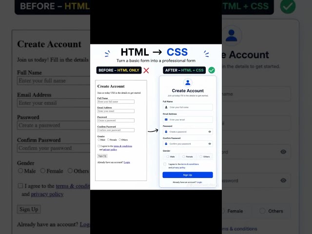HTML + CSS Webpage Design 🔥 | Simple Website Using HTML & CSS #shorts