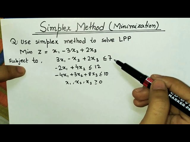 Lec -7 Simplex Method Minimization Problem In Hindi || Solve an Example