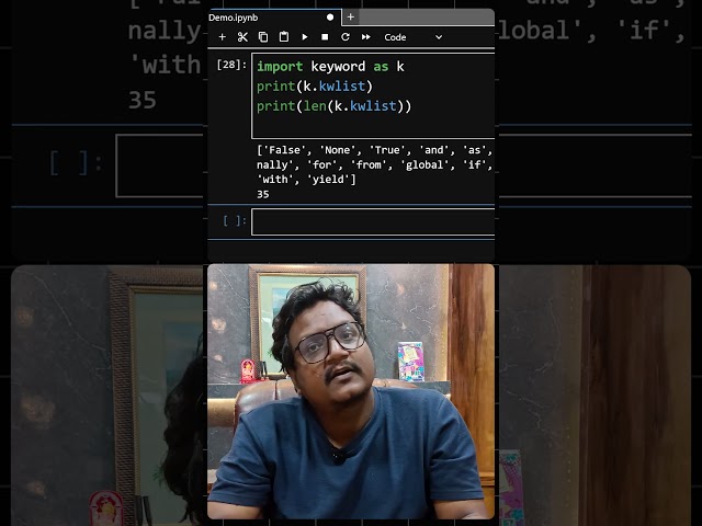 Python Me Koi Word Keyword Hai Ya Nahi? 😱 | kwlist & iskeyword() #shorts