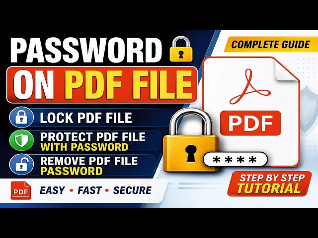 Password Protect PDF File | Lock & Remove PDF Password | PDF Security Tutorial