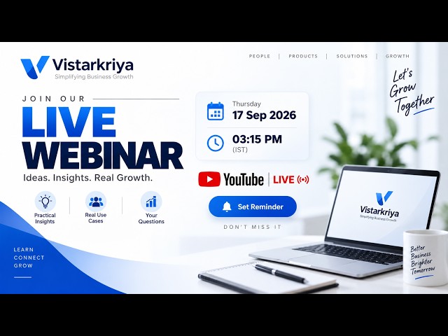 🔴 LIVE | VistarKriya Business Webinar — Learn, Connect & Grow
