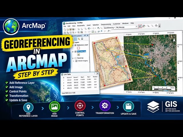 🗺️ Georeferencing in ArcMap | Step-by-Step Complete Tutorial for Beginners