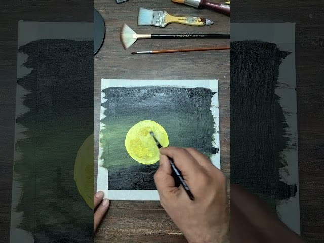 Acrylic night moon painting Shorts #painting #acryliccolorart #art