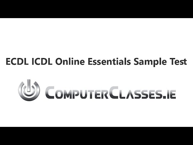 ECDL ICDL Online Essentials Diagnostic Sample Test Exam