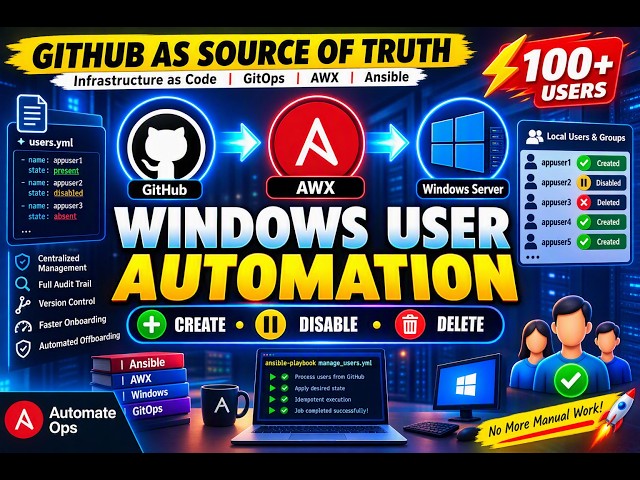 AWX + Ansible Windows User Management | GitHub as Source of Truth | User Provisioning Automation
