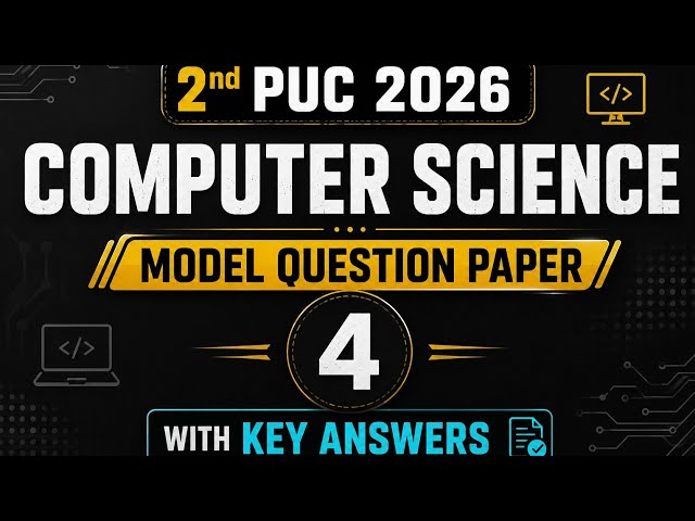 2nd PUC 2026 Computer Science model question paper -4 with key Answers 