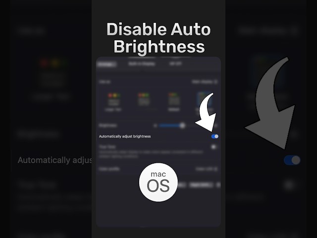 Turn off Auto Brightness on MacBooks