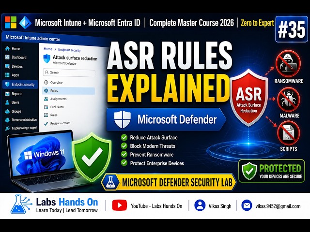 #35 Configure Attack Surface Reduction (ASR) Rules with Microsoft Intune | Microsoft Defender ASR