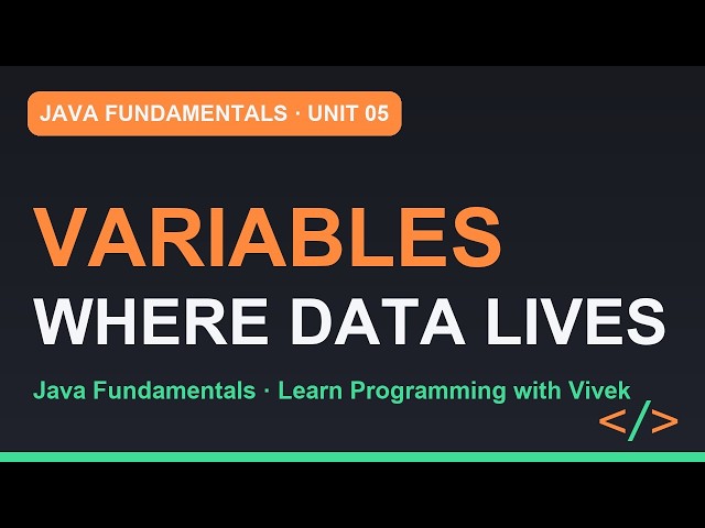 Java Fundamentals: Variables and Types: Where Data Lives | Unit 05