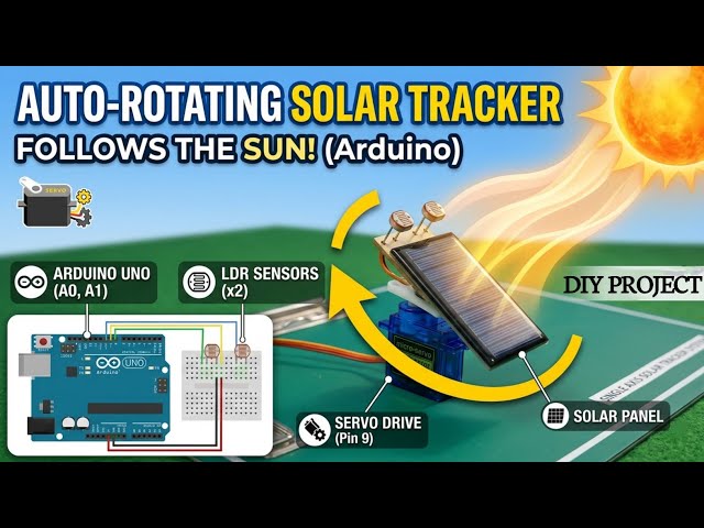 Single Axis Solar Tracker System Using Two LDR's || ARDUINO PROJECT || DIY Project.