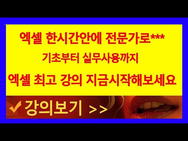 [MS엑셀 1시간에 배우는 기초부터 실무 강의 ]  MS Excel 2016 교육