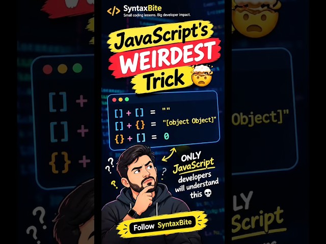 JavaScript Is BROKEN 🤯 These 3 Results Make NO Sense! #shorts #trending #viral #programming #crazy