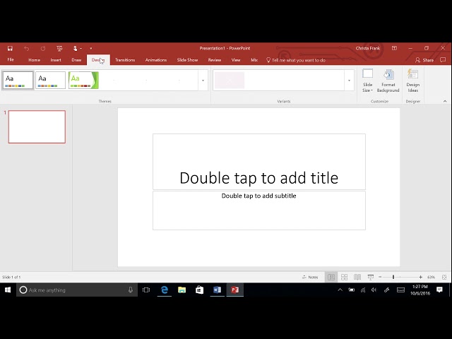 Microsoft PowerPoint 2016 - Module 1: Creating a Presentation