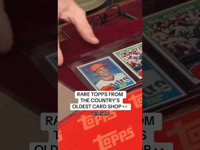 He’s sitting on some of the oldest pieces of Topps history 😳 #topps