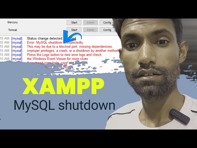 how to fix an unexpected MySQL shutdown xampp