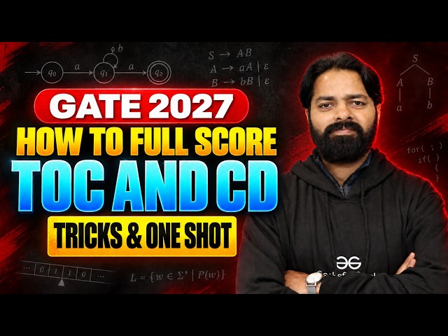 How to Score Full Marks in TOC & Compiler Design | GATE 2027 Strategy 🔥