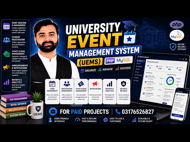 University Event Management System UEMS Using PHP MySQL | CS619 Complete Final Year Project