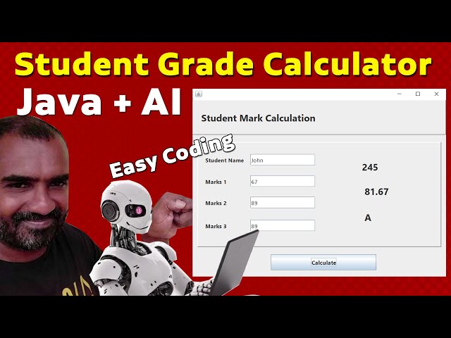 Java Swing Student Grade Calculator | Step-by-Step Tutorial with AI!