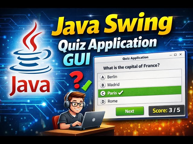 Java Swing  -  Quiz Application GUI