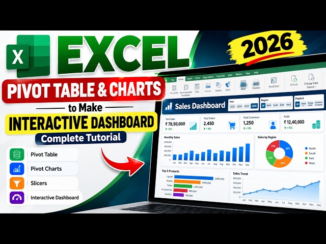 Excel Pivot Table & Charts to Make Interactive Dashboard | Complete Tutorial In Hindi