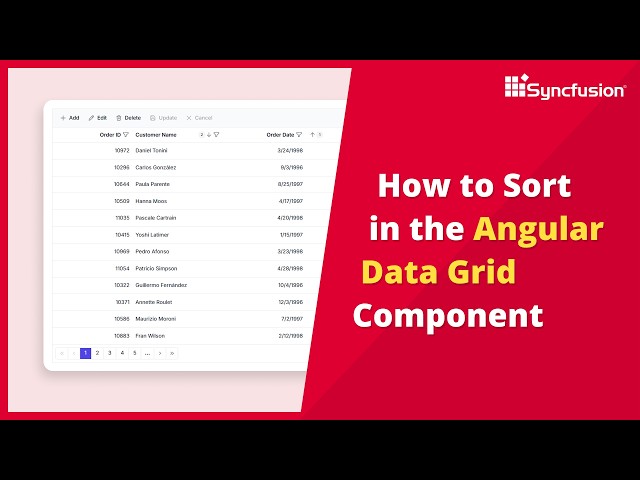 How to Sort in the Angular Data Grid Component