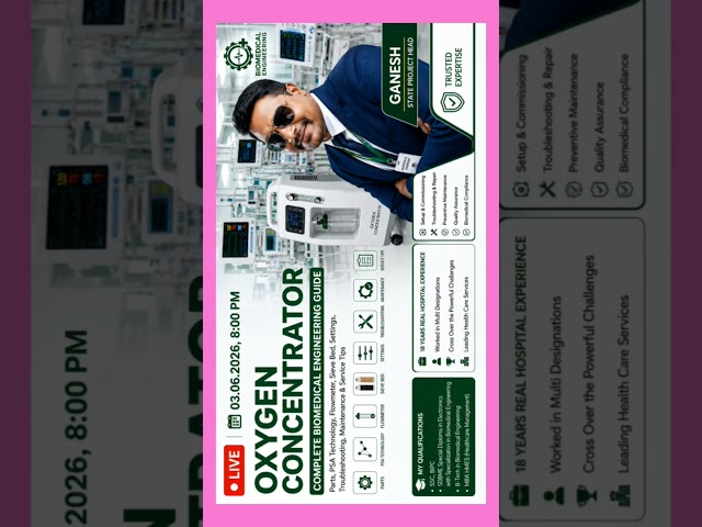 Oxygen Concentrator long information 4 freshersEveryone engages with live sessions03.06.2026,8:00PM