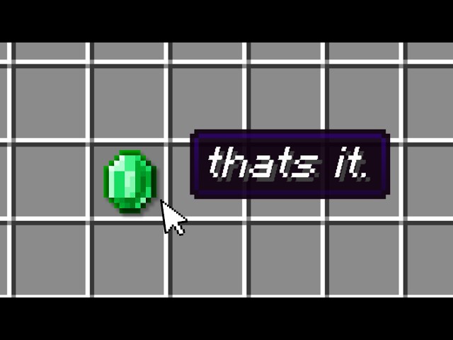Can I Beat Minecraft with just One Emerald?