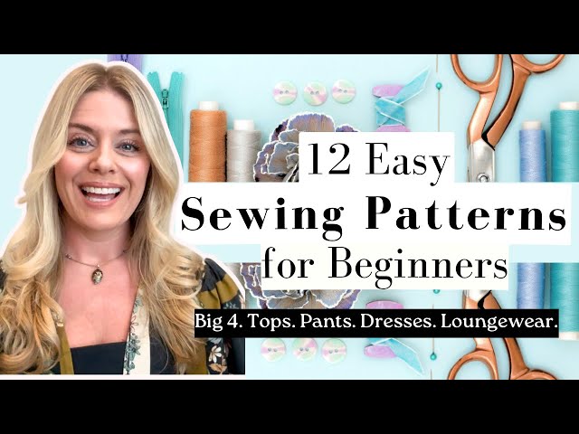 12 Easy Sewing Patterns that are ✨Perfect✨ to TEACH YOURSELF TO SEW! #beginnersewing #sewingpatterns