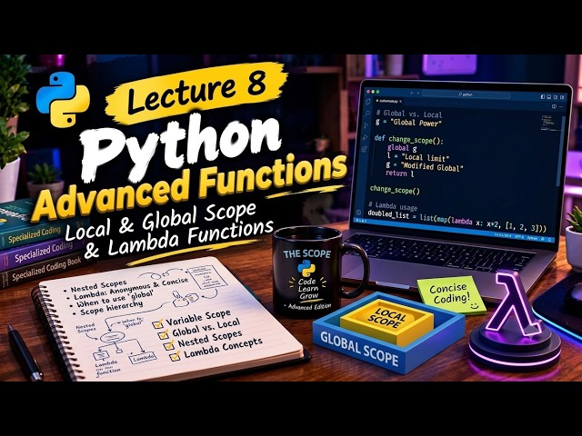 Lecture 8: Python Advanced Functions - Local & Global Variables, Lambda Functions & Scope