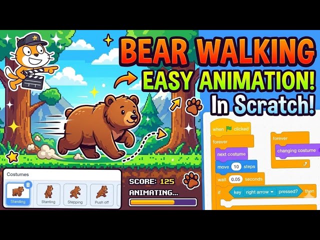 Bear Walking On Scratch