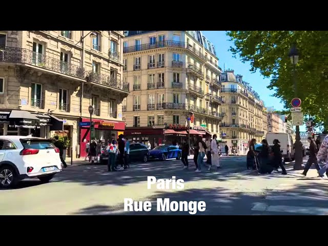 Paris city walks   Rue Monge   Paris,France 4K