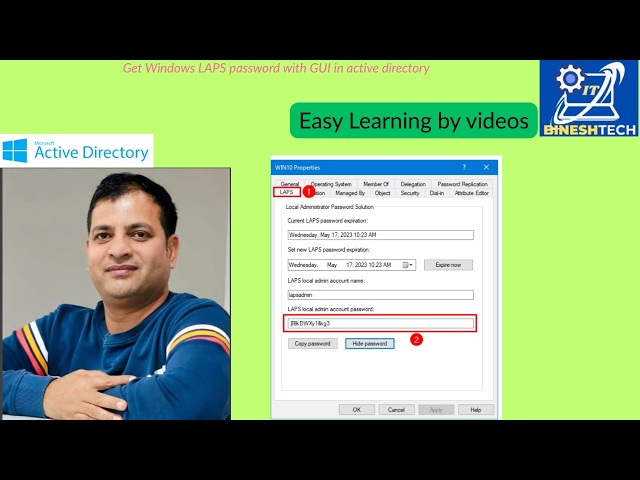 Get Windows LAPS password with GUI in active directory