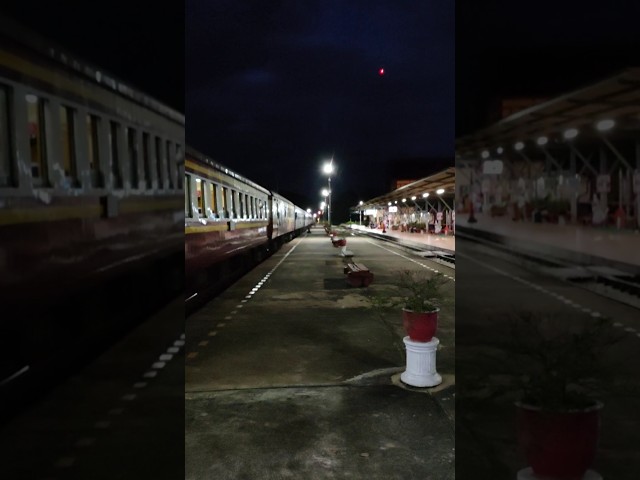 Thai Train Station at Night #shorts #travel #traintravel #thailand #trainstation