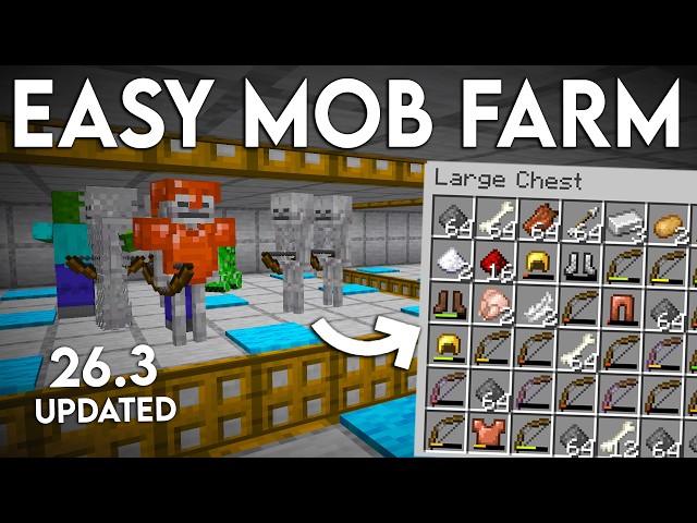 NEW UPDATED Minecraft Java 26.3 MOB XP FARM TUTORIAL (Without Mob Spawner)