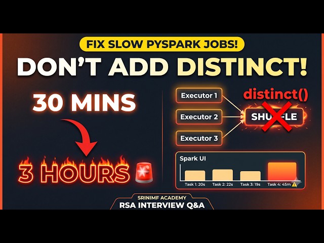 PySpark Job Slow? Stop Using distinct()! | Databricks Performance Tuning (Spark UI)