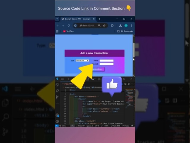 💰 Budget Tracker App in HTML, CSS & JavaScript | #frontendcourse