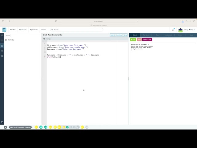 Codehs Python 3.6 Video Tutorial: Comments