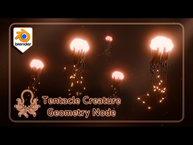 Blender Tentacle Creature — 3DT Geometry Nodes Generator (Animated)