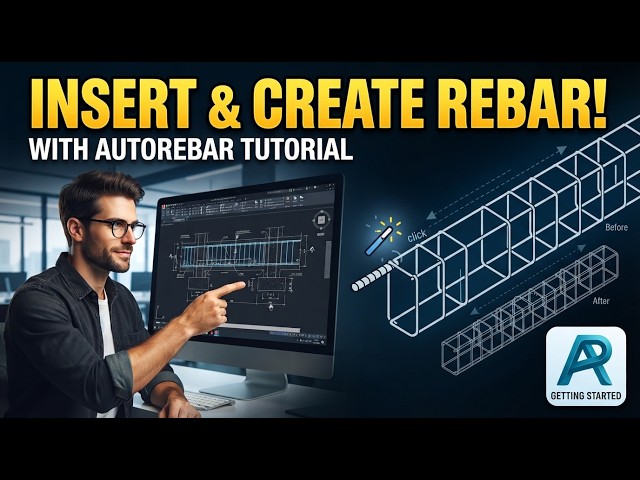 How to Insert/Create a New Steel Bar by Using AutoRebar #autocad #steeldesign #Autorebar