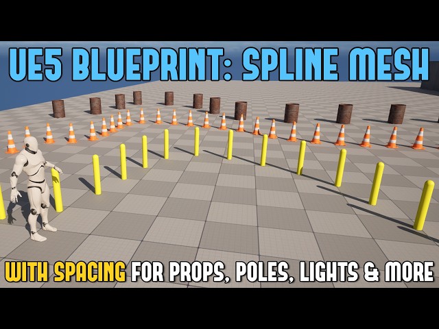 UE5 Blueprint Tutorial: Create Procedural  Meshes Along Spline for Props That Need Spacing/Distance