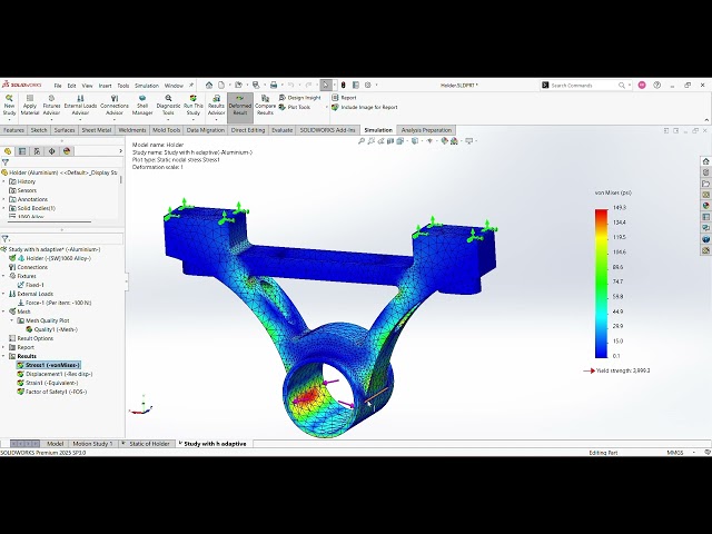 Basic Static Simulation in SOLIDWORKS: Step-by-Step FEA Guide for Beginners