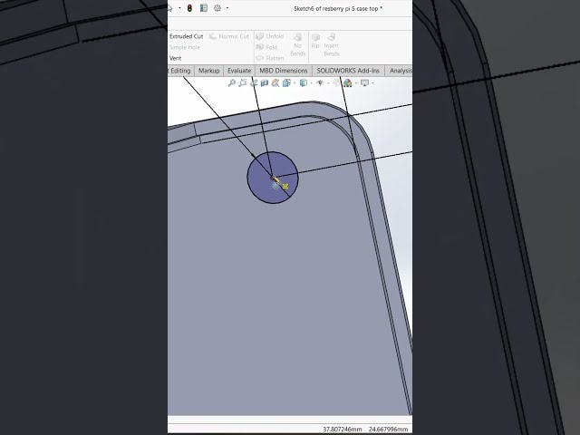 PART-8 | Raspberry Pi 5 Case Modeling in SolidWorks | Shorts | Step-by-Step Tutorial | DEVELOPMECH