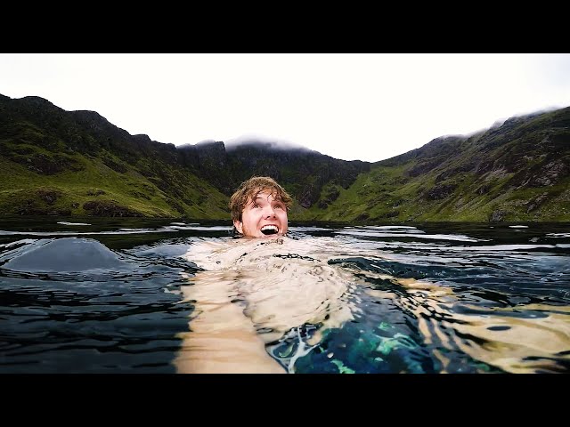 Wild Swimming on Top of a Mountain in Wales, UK